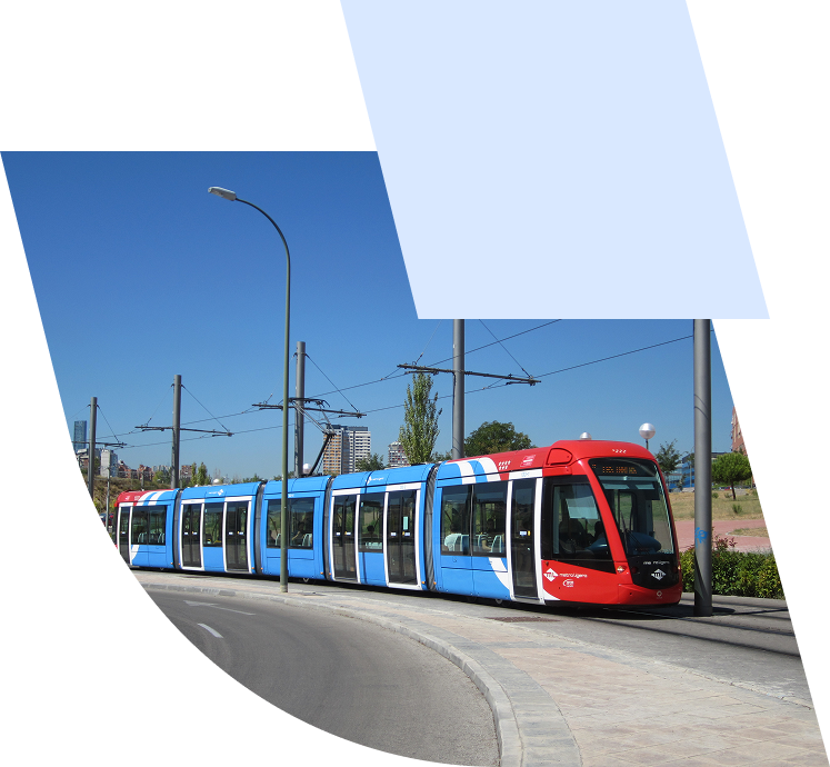 Un tren de Metros Ligeros de Madrid